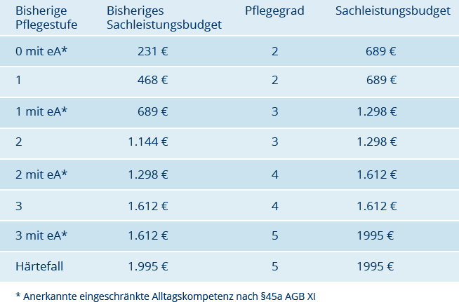 Die Leistungen der Pflegeversicherung Die Leistungen der Pflegeversicherung